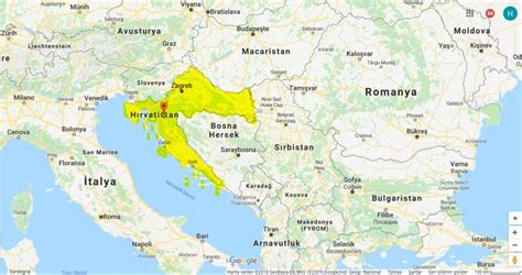 hırvatistan haritadaki yeri